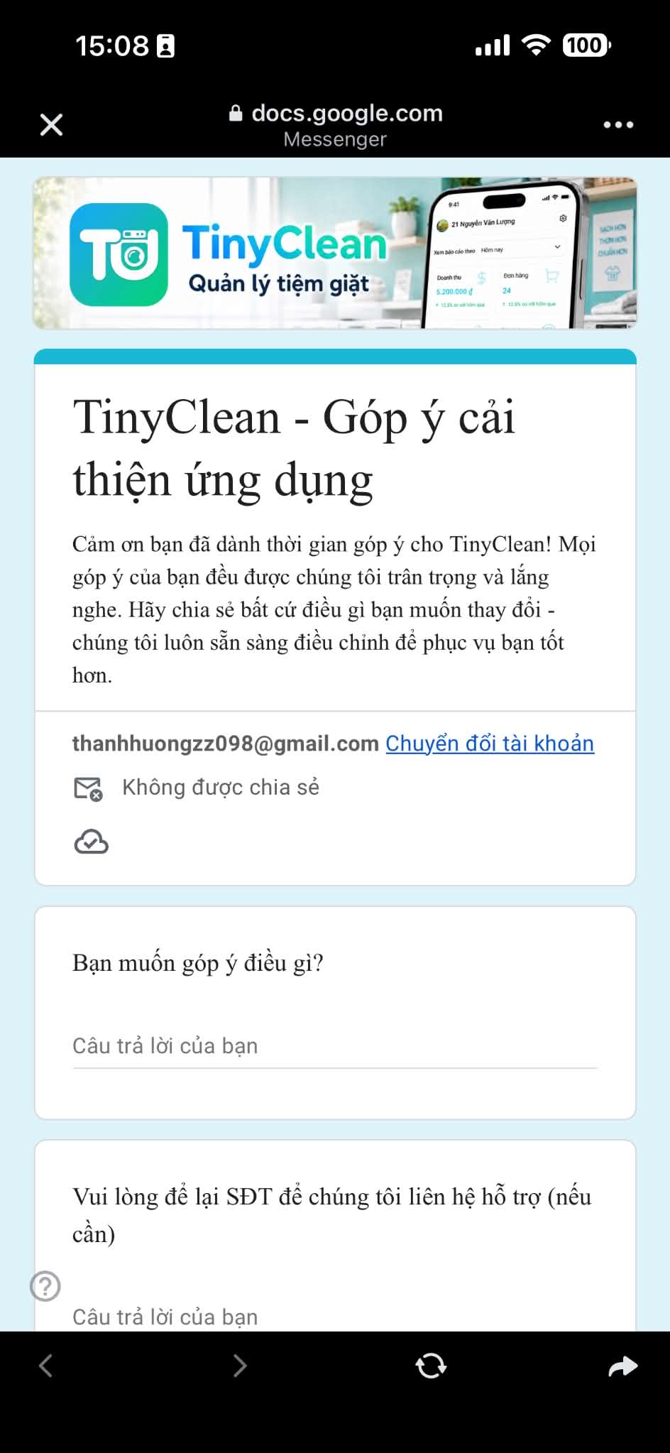 Ảnh vận hành TinyClean